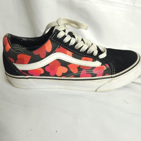 Vans Off The Wall Unisex Mens 7 Womens 8.5 Black Heart Graphic Skateboard Shoes - Picture 8 of 11